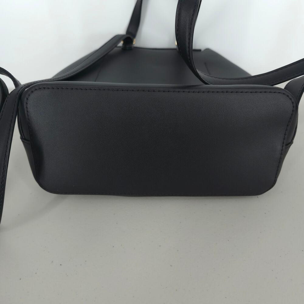Lauren Ralph Lauren Dryden Flap Black Leather Backpack - Picture 10 of 16